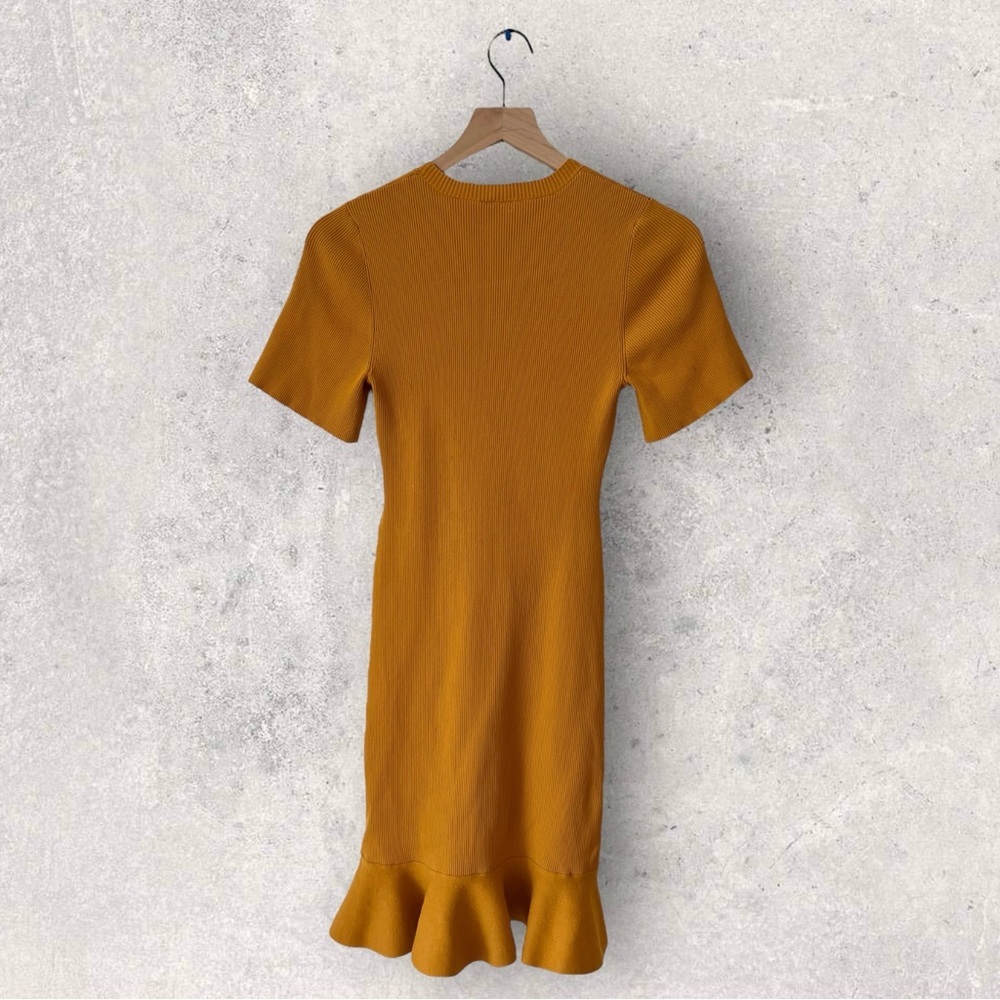 A.L.C. Yellow Tulum Mustard Yellow Ruffle Mini Dress Size S - Picture 9 of 14